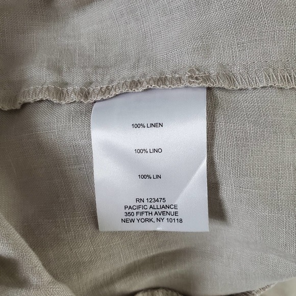 ELLEN TRACY Cream 100% Linen Drawstring Jogger Pants Sz Medium M - Picture 7 of 7